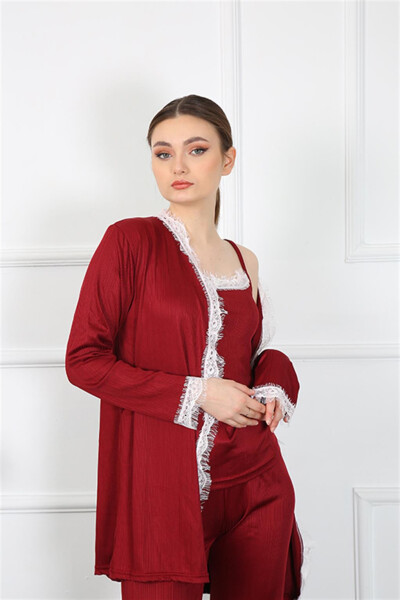 Women's 3-pack Claret Red Dressing Gown 16108 - 4