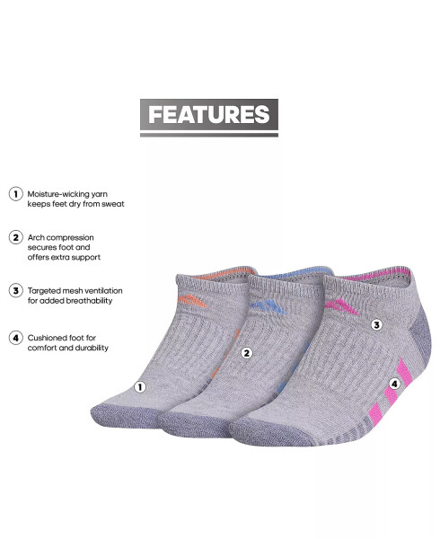 Women's 3-Pk. Cushioned 3.0 No Show Socks Light Grey - 7