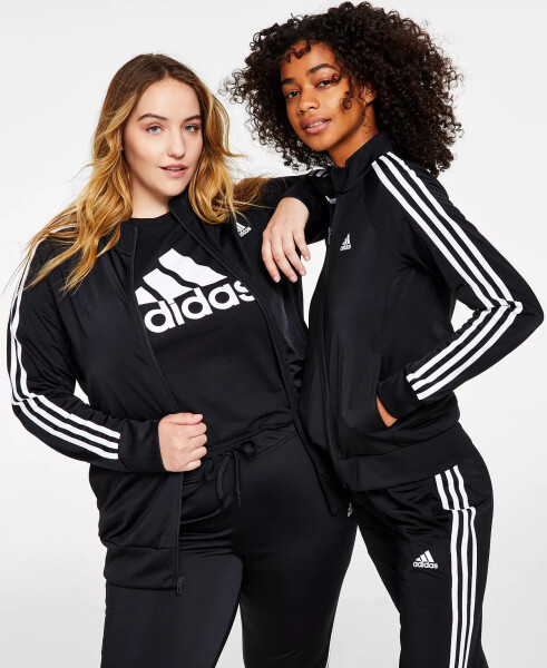 Women's 3-Stripe Tricot Track Jacket, XS-4X Black - 1