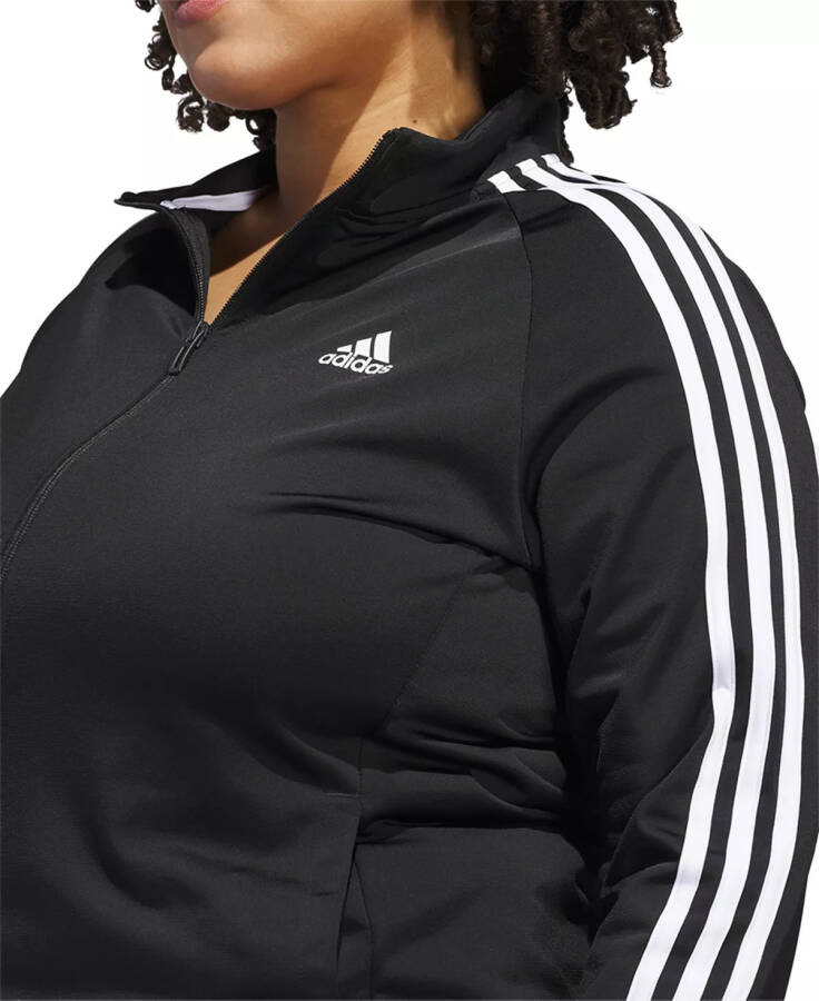 Women's 3-Stripe Tricot Track Jacket, XS-4X Black - 4