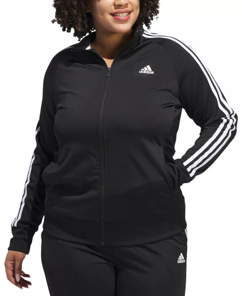 Women's 3-Stripe Tricot Track Jacket, XS-4X Black - 3