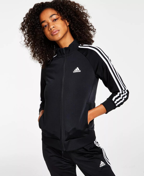 Women's 3-Stripe Tricot Track Jacket, XS-4X Black - 8