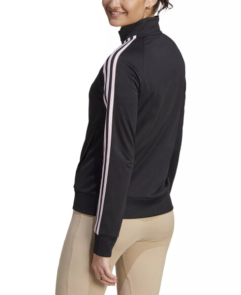 Women's 3-Stripe Tricot Track Jacket, XS-4X Black/clear Pink - 2