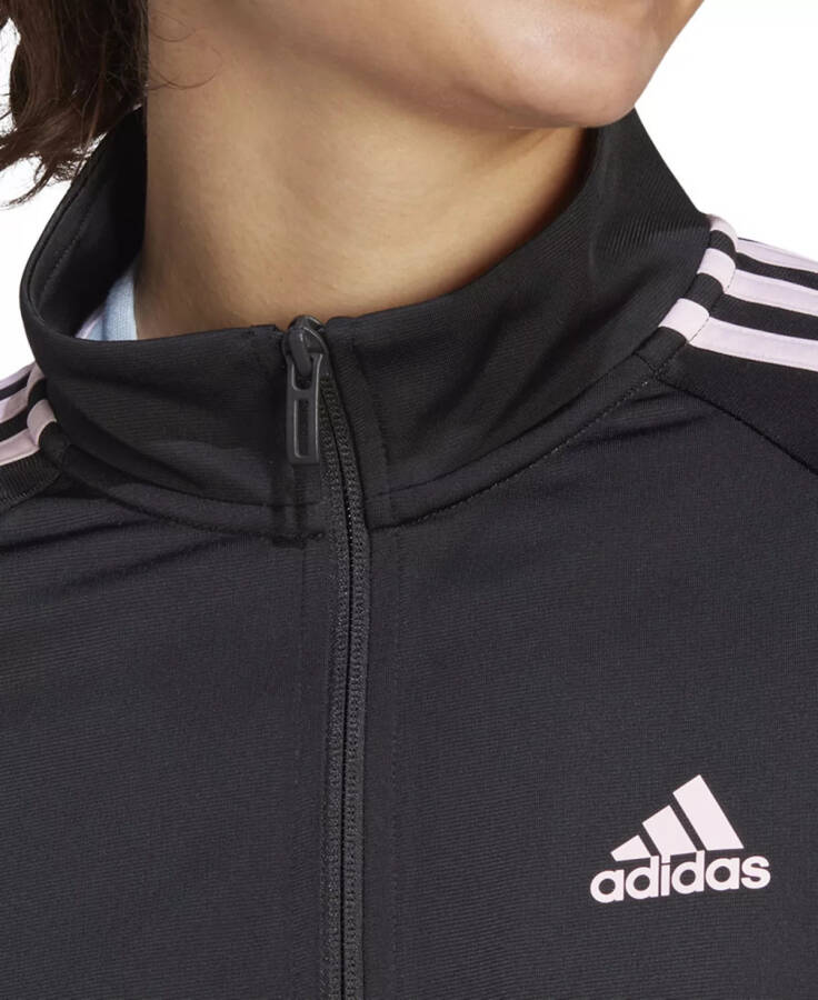 Women's 3-Stripe Tricot Track Jacket, XS-4X Black/clear Pink - 4