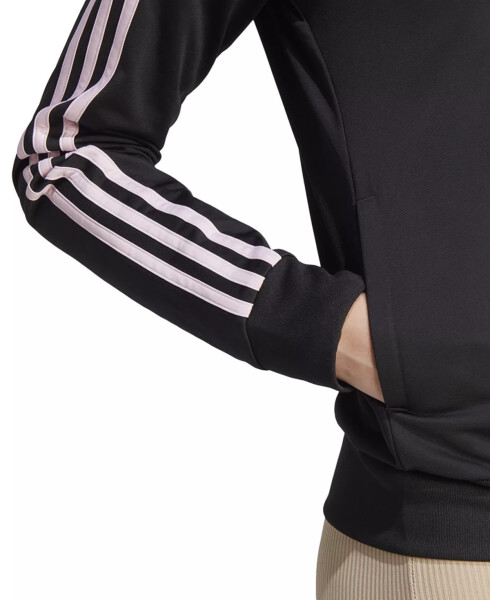 Women's 3-Stripe Tricot Track Jacket, XS-4X Black/clear Pink - 5