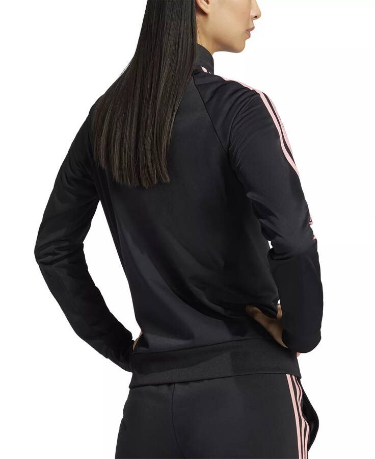 Women's 3-Stripe Tricot Track Jacket, XS-4X Black/semi Pink Spark - 2