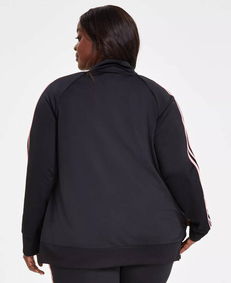 Women's 3-Stripe Tricot Track Jacket, XS-4X Black/semi Pink Spark - 8