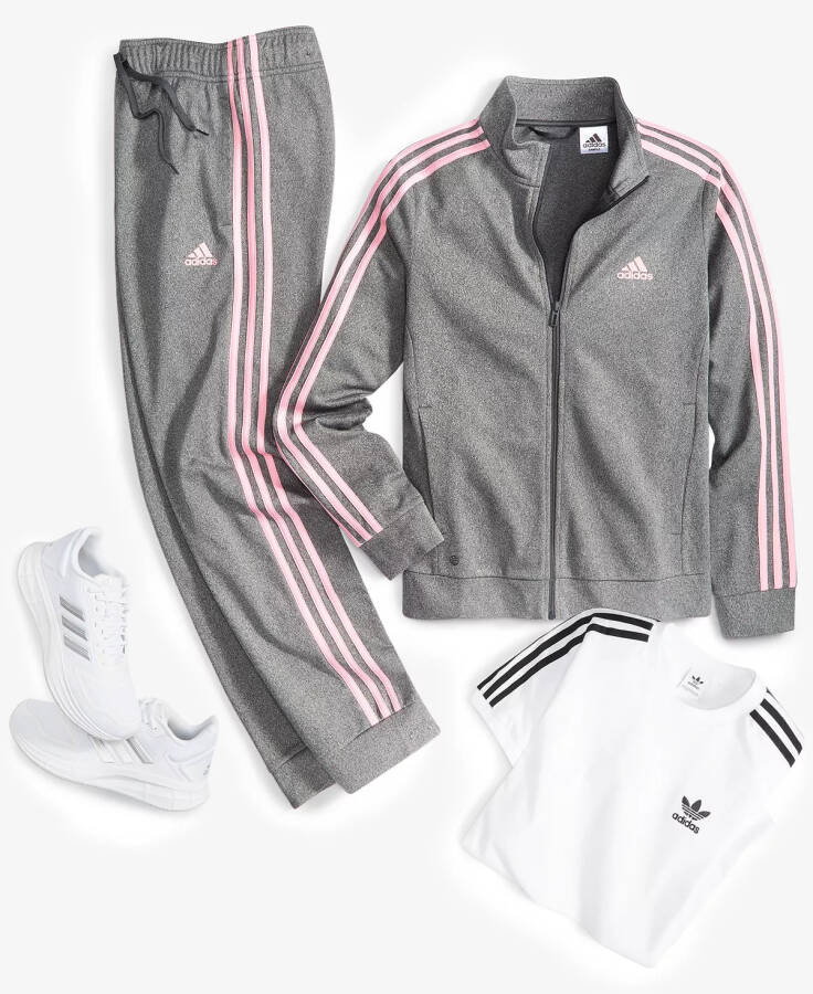 Women's 3-Stripe Tricot Track Jacket, XS-4X Grey Six Mel - 5