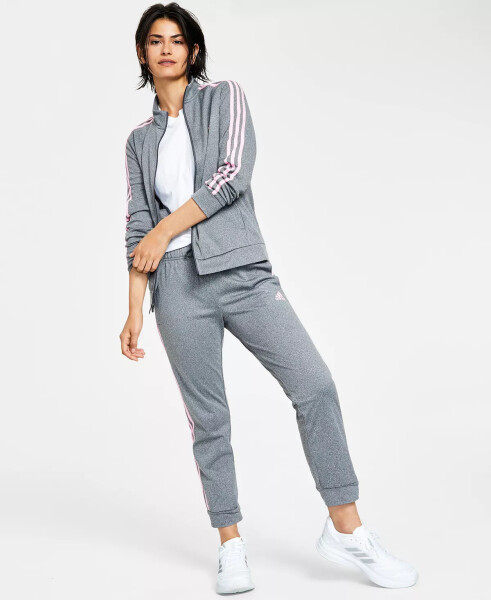 Women's 3-Stripe Tricot Track Jacket, XS-4X Grey Six Mel - 1