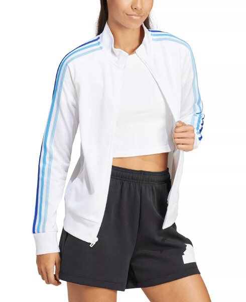 Women's 3-Stripe Tricot Track Jacket, XS-4X White - 3