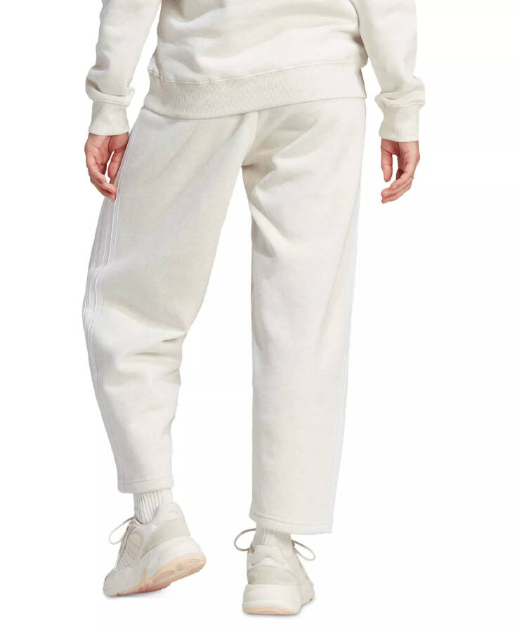 Women's 3-Stripes Open Hem Fleece Joggers Off White Mel/white - 2