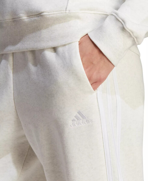 Women's 3-Stripes Open Hem Fleece Joggers Off White Mel/white - 3