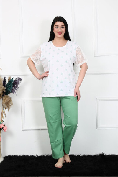 Women's 5XL-6XL-7XL-8XL Large Size Short Sleeve Pajamas Suit 75001 - 1