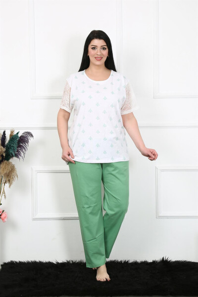 Women's 5XL-6XL-7XL-8XL Large Size Short Sleeve Pajamas Suit 75001 - 3