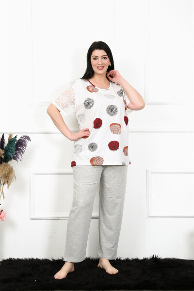 Women's 5XL-6XL-7XL-8XL Large Size Short Sleeve Pajamas Suit 75002 - 3