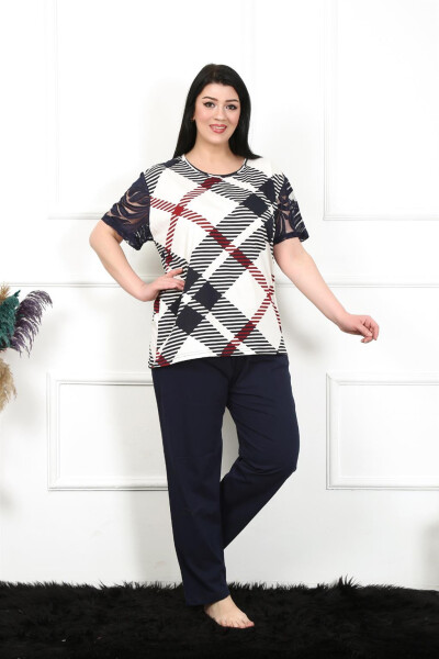 Women's 5XL-6XL-7XL-8XL Large Size Short Sleeve Pajamas Suit 75003 - 1