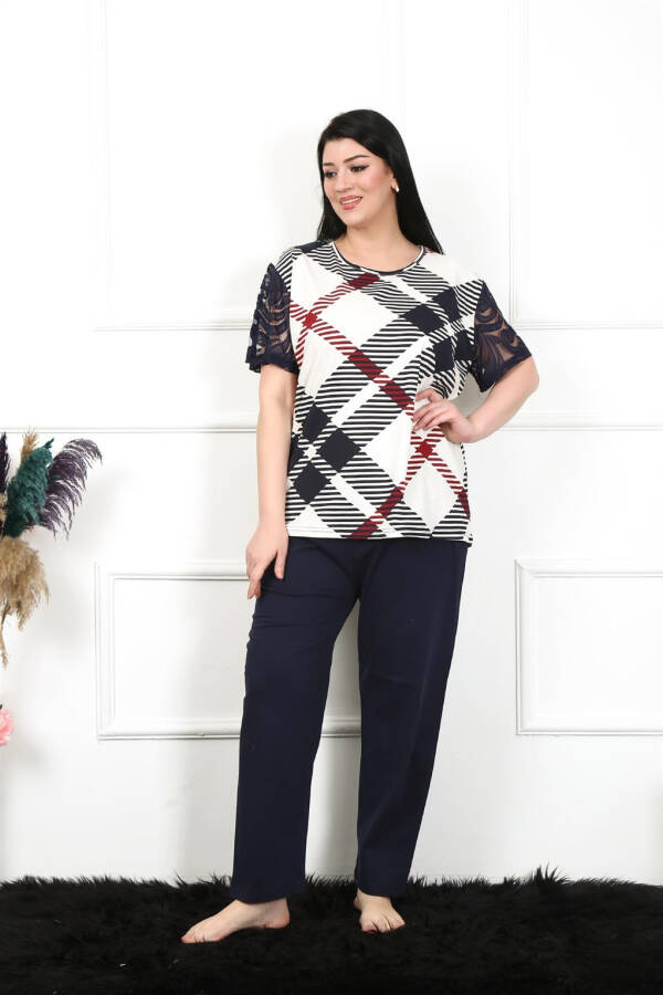 Women's 5XL-6XL-7XL-8XL Large Size Short Sleeve Pajamas Suit 75003 - 3