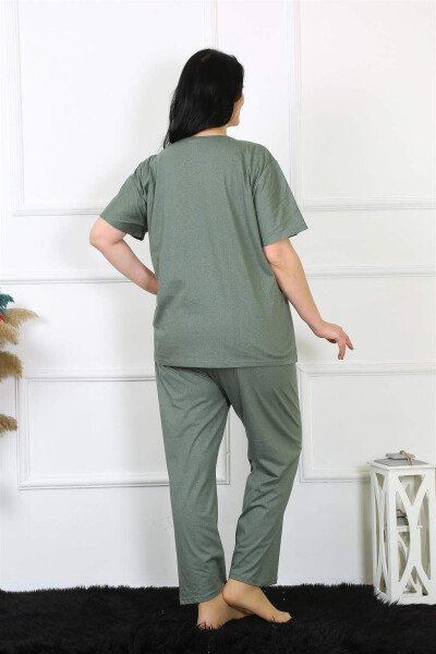 Women's 5XL-6XL-7XL-8XL Plus Size Green Short Sleeve Pajama Set 75012 - 6