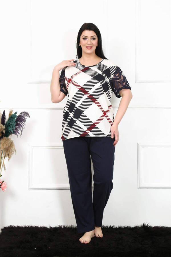 Women's 5XL-6XL-7XL-8XL Plus Size Short Sleeve Pajama Set 75003 - 6