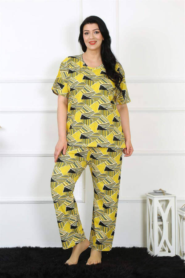 Women's 5XL-6XL-7XL-8XL Plus Size Short Sleeve Pajama Set 75007 - 6