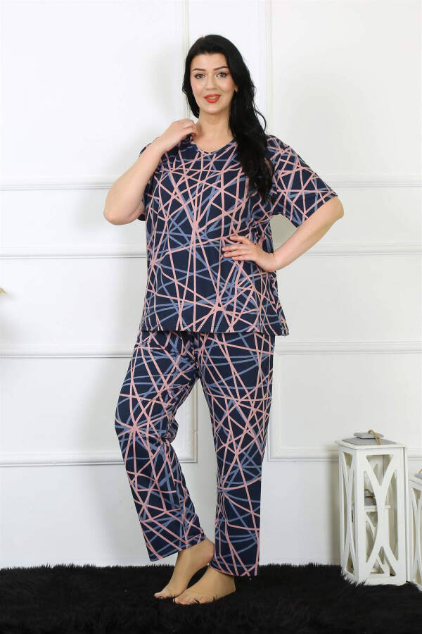 Women's 5XL-6XL-7XL-8XL Plus Size Short Sleeve Pajama Set 75008 - 1