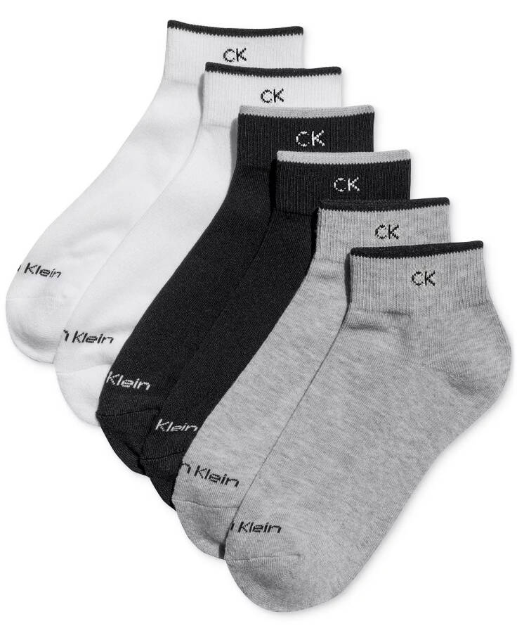 Women's 6-Pk. Solid Cushion Quarter Socks Grey Assorted - 1