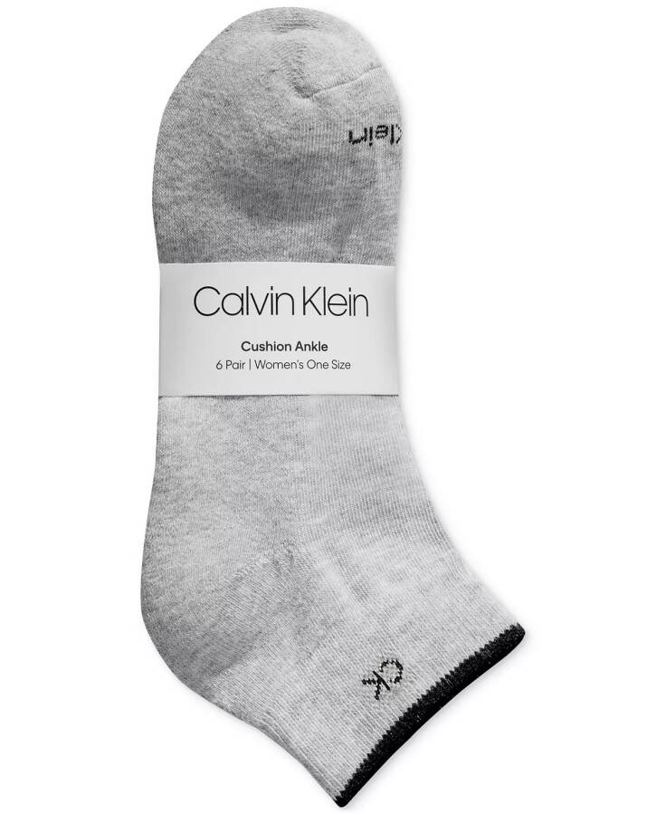 Women's 6-Pk. Solid Cushion Quarter Socks Grey Assorted - 2