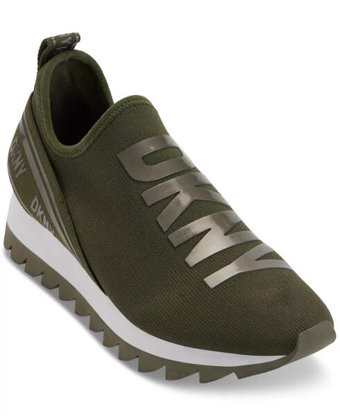 Women's Abbi Logo Slip-On Running Sneakers Camo Green - 1