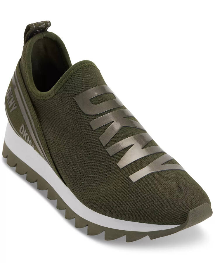 Women's Abbi Logo Slip-On Running Sneakers Camo Green - 1