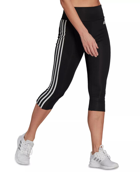 Women's AEROREADY High-Waist Cropped Leggings Black/White - 1