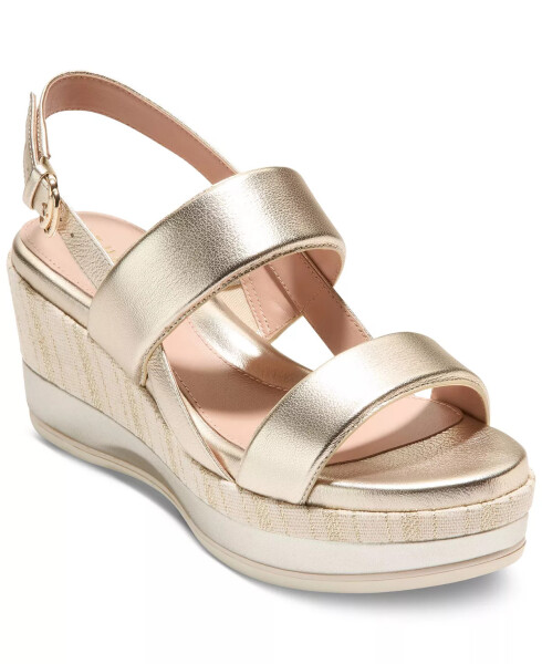 Women's Aislin Wedge Sandals Soft Gold Leather - 1