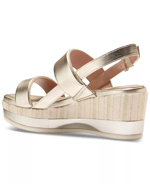 Women's Aislin Wedge Sandals Soft Gold Leather - 3