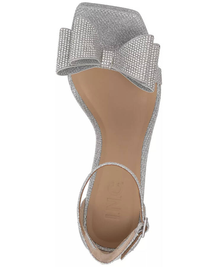 Women's Ajira Bow Evening Sandals, Created for Modazone Silver Glitter - 5