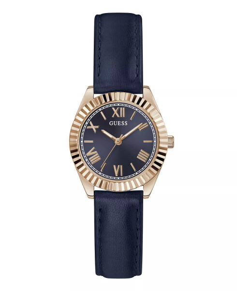 Women's Analog Blue Genuine Leather Watch 30mm Blue - 1