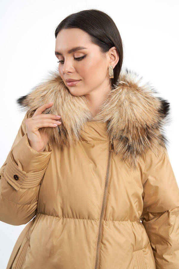 Women's Argante Fur Collar Zipper Closure Regular Short Puffer Jacket - 10