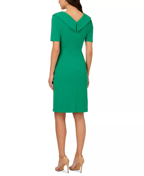 Women's Asymmetric-Neck Sheath Dress Vividgreen - 5