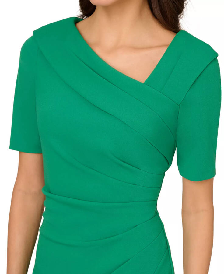 Women's Asymmetric-Neck Sheath Dress Vividgreen - 6