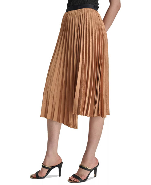 Women's Asymmetric Pleated Pull-On Midi Skirt Tawney - 3