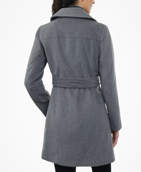 Women's Asymmetric Wool Blend Wrap Coat Derby Heather - 2