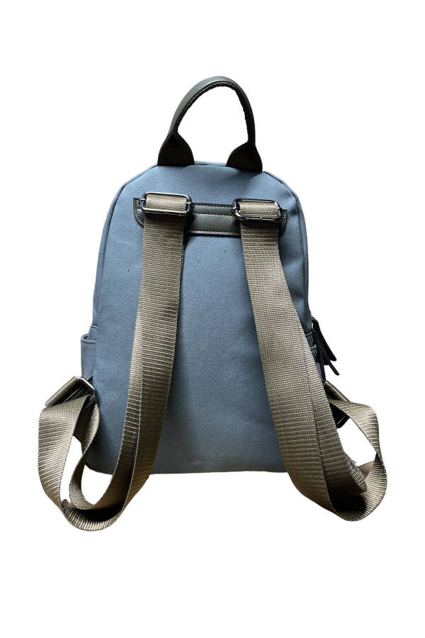 Women's Backpack with Double Compartments and Leather Detail - 6