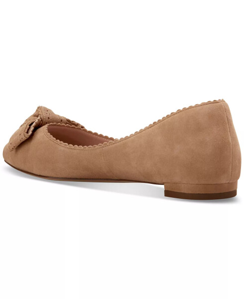 Women's Bellport Bow Skimmer Flats Blush Tan Suede - 3