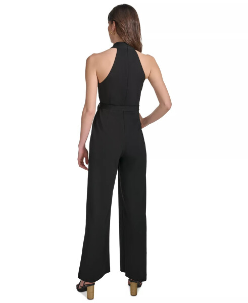 Women's Belted Flare-Leg Jumpsuit Black - 2