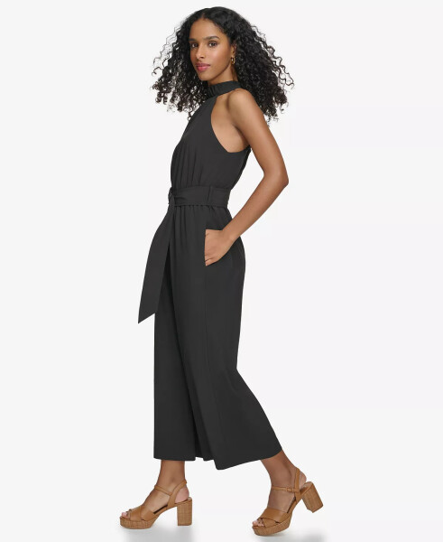 Women's Belter Halter-Neck Straight-Leg Jumpsuit Hibiscus - 7