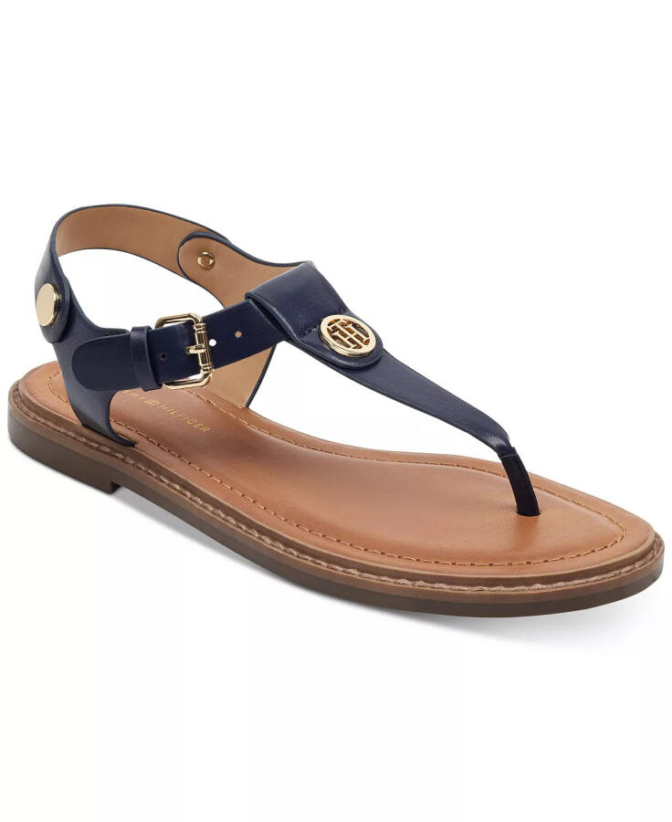 Women's Bennia Thong Flat Sandals Dark Blue - 1