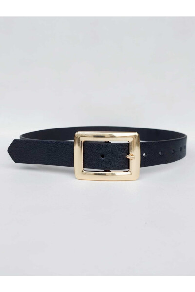 Women's Black Belt with Gold Buckle - 4