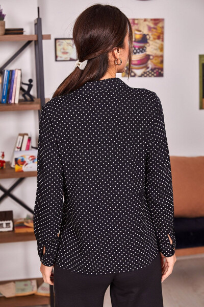 Women's Black Dot Long Sleeve Shirt ARM-22K001064 - 9