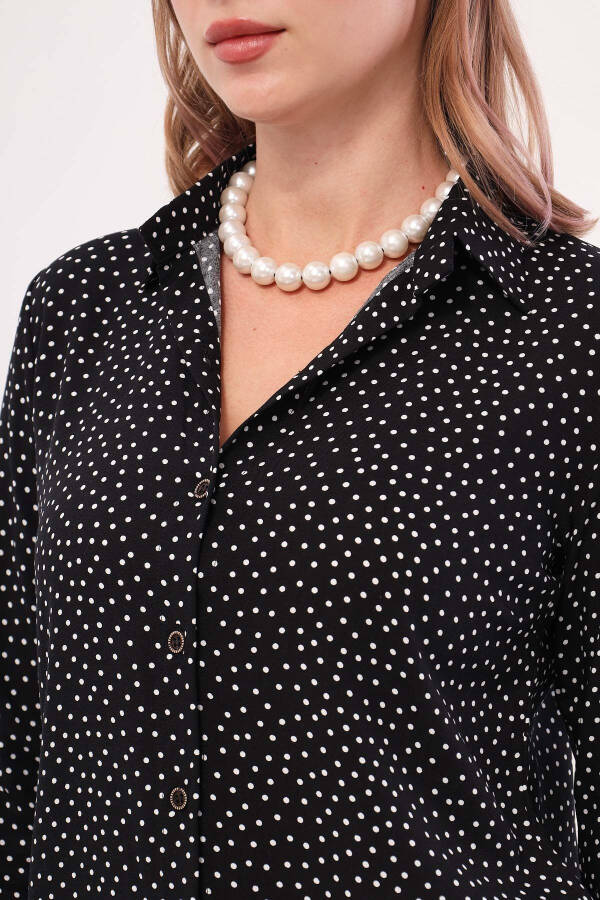 Women's Black Dot Long Sleeve Shirt ARM-22K001064 - 2