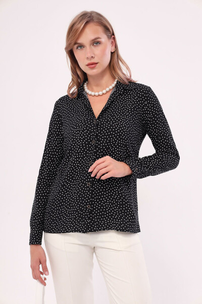 Women's Black Dot Long Sleeve Shirt ARM-22K001064 - 4