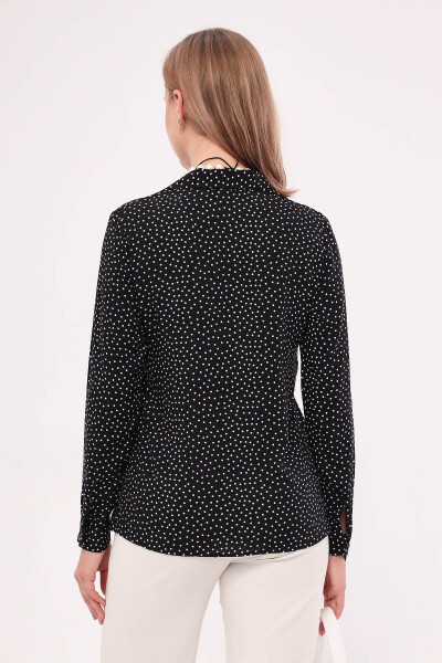 Women's Black Dot Long Sleeve Shirt ARM-22K001064 - 5