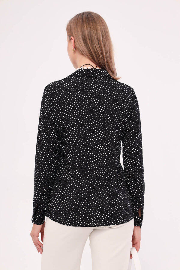 Women's Black Dot Long Sleeve Shirt ARM-22K001064 - 5